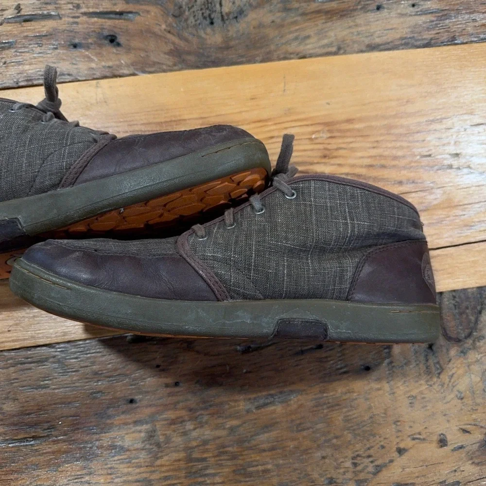 Olukai Mens Nana Hele Chukka Boots Size 11 Brown Leather Textile Stingray Detail